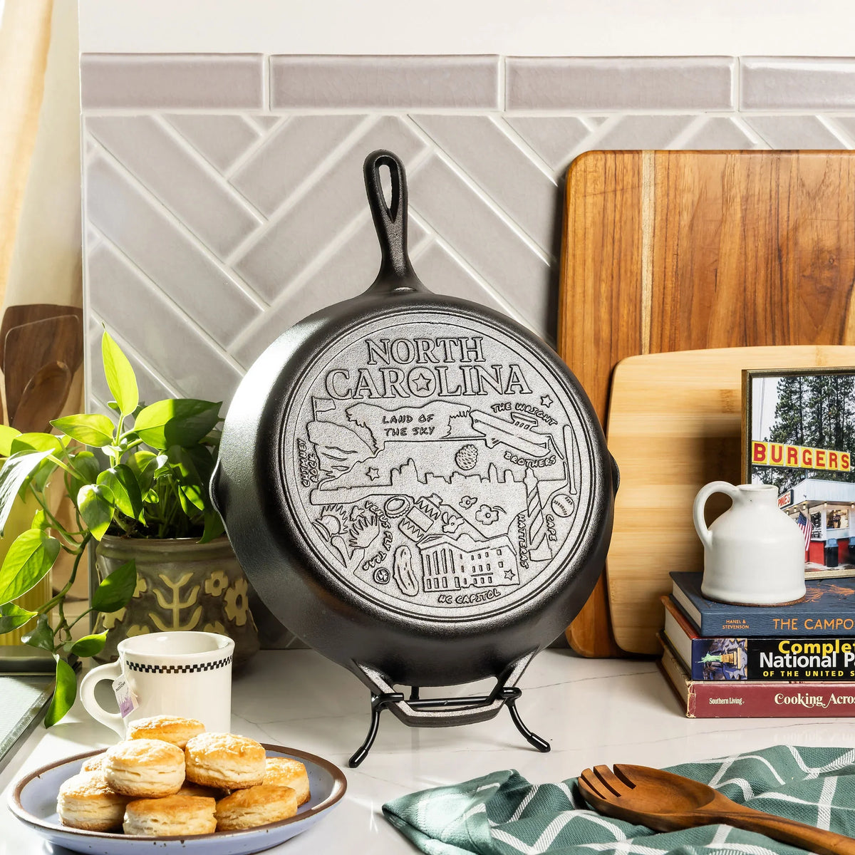 American Road Trip: 12 Inch Seasoned Cast Iron Skillet, North Carolina