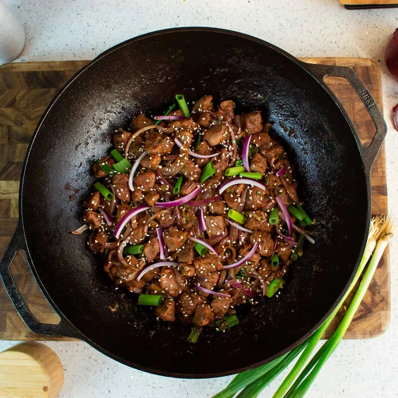 14 Inch Seasoned Cast Iron Wok